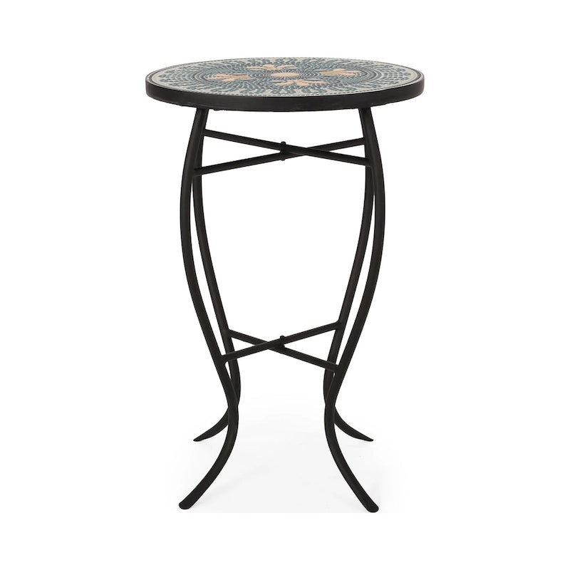 Table d'appoint d'extérieur Bloomfield avec plateau en carreaux par Christopher Knight Home