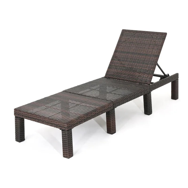 Chaise longue d'extérieur Jamaica avec coussin par Christopher Knight Home