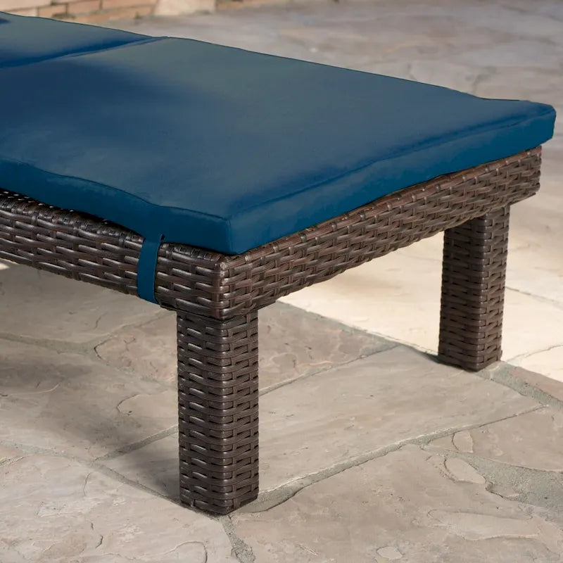 Chaise longue d'extérieur Jamaica avec coussin par Christopher Knight Home