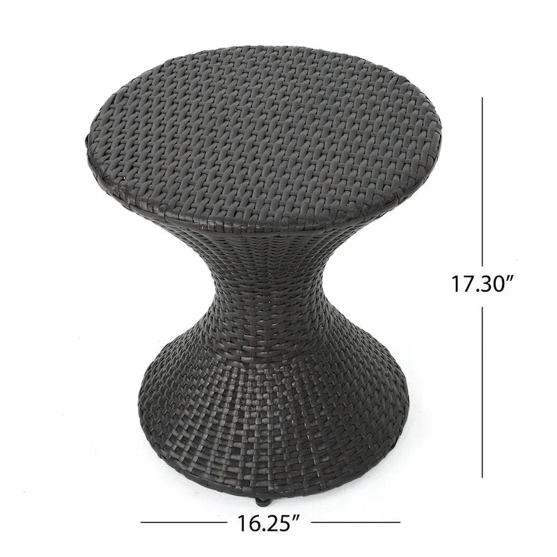 Table d'appoint ronde d'extérieur en osier Franklin par Christopher Knight Home