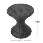 Table d'appoint ronde d'extérieur en osier Franklin par Christopher Knight Home