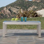 Table basse d'extérieur en aluminium et verre trempé Cape Coral de Christopher Knight Home