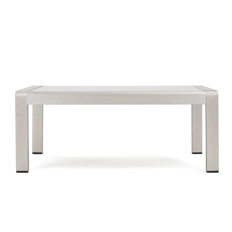 Table basse d'extérieur en aluminium et verre trempé Cape Coral de Christopher Knight Home