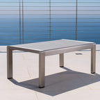 Table basse d'extérieur en aluminium et verre trempé Cape Coral de Christopher Knight Home
