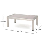Table basse d'extérieur en aluminium et verre trempé Cape Coral de Christopher Knight Home