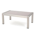 Table basse d'extérieur en aluminium et verre trempé Cape Coral de Christopher Knight Home