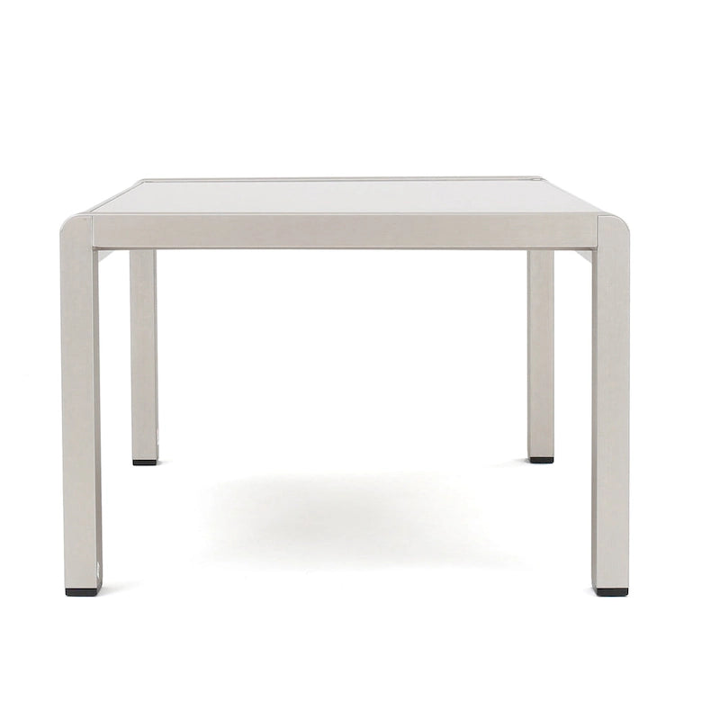 Table basse d'extérieur en aluminium et verre trempé Cape Coral de Christopher Knight Home