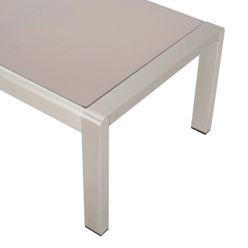 Table basse d'extérieur en aluminium et verre trempé Cape Coral de Christopher Knight Home