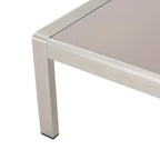 Table basse d'extérieur en aluminium et verre trempé Cape Coral de Christopher Knight Home