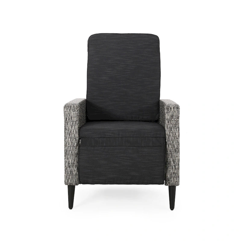 Fauteuil inclinable d'extérieur en osier Murdock avec coussin par Christopher Knight Home