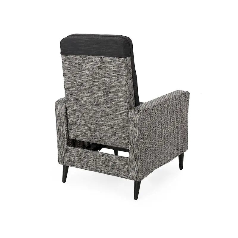 Fauteuil inclinable d'extérieur en osier Murdock avec coussin par Christopher Knight Home