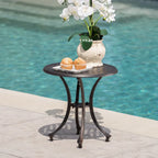 Table d'appoint ronde d'extérieur Lola en aluminium par Christopher Knight Home