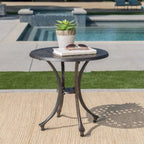Table d'appoint ronde d'extérieur Lola en aluminium par Christopher Knight Home