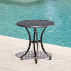 Table d'appoint ronde d'extérieur Lola en aluminium par Christopher Knight Home