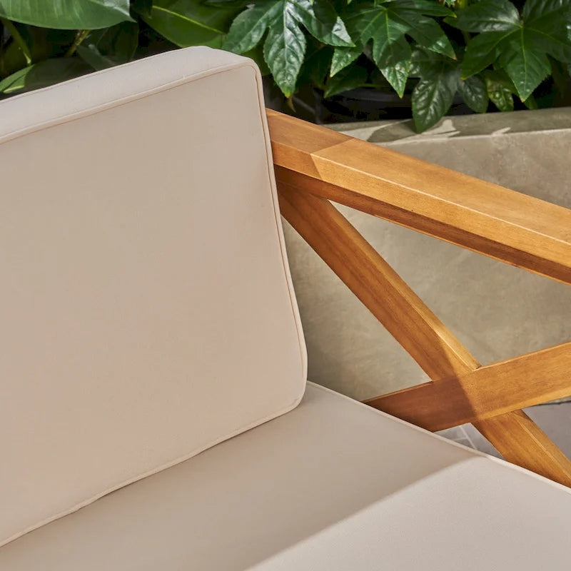 Ensemble de canapé 5 pièces en bois d'acacia d'extérieur Alcove par Christopher Knight Home
