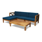 Ensemble de canapé 5 pièces en bois d'acacia d'extérieur Alcove par Christopher Knight Home