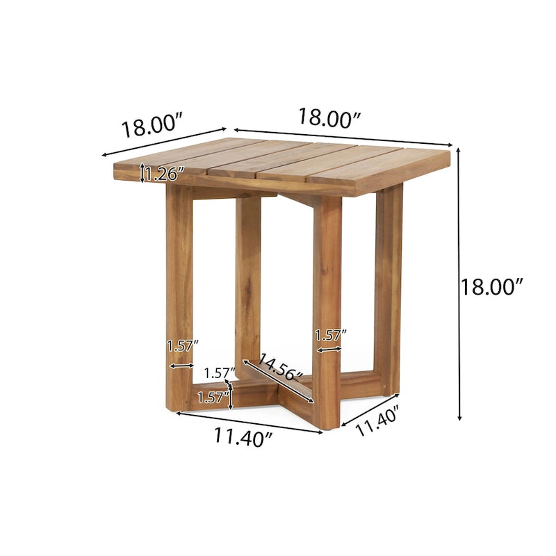 Table d'appoint carrée en bois d'acacia Hamel Outdoor de Christopher Knight Home