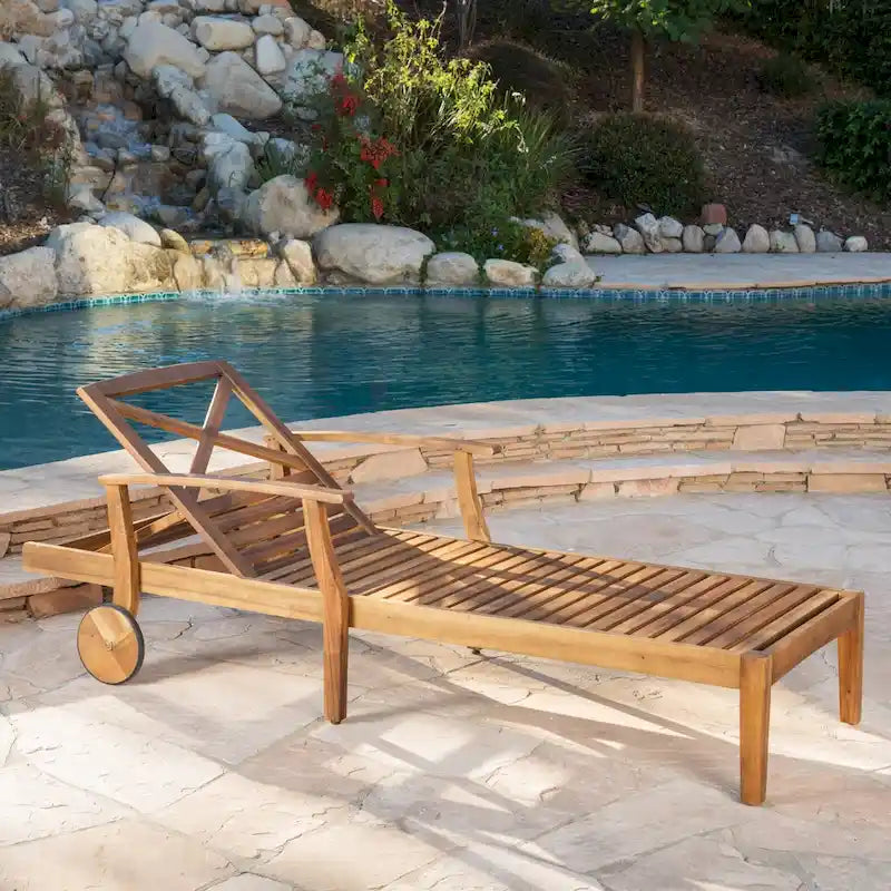 Bain de soleil Perla en bois d'acacia (lot de 2) par Christopher Knight Home