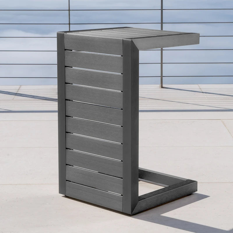 Table d'appoint d'extérieur en aluminium en C Cape Coral de Christopher Knight Home