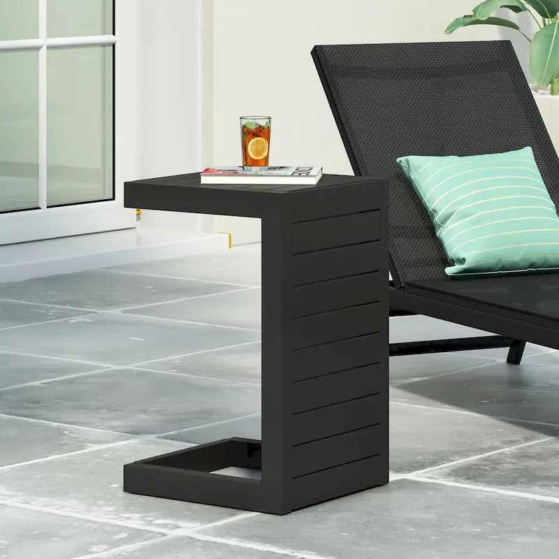 Table d'appoint d'extérieur en aluminium en C Cape Coral de Christopher Knight Home