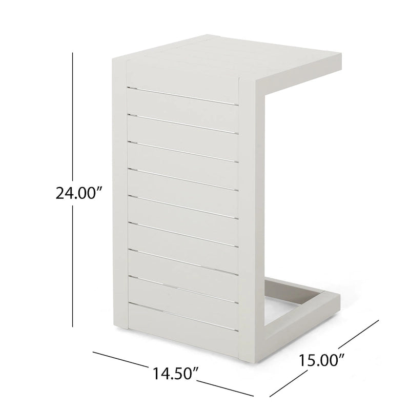 Table d'appoint d'extérieur en aluminium en C Cape Coral de Christopher Knight Home