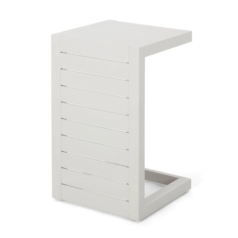 Table d'appoint d'extérieur en aluminium en C Cape Coral de Christopher Knight Home