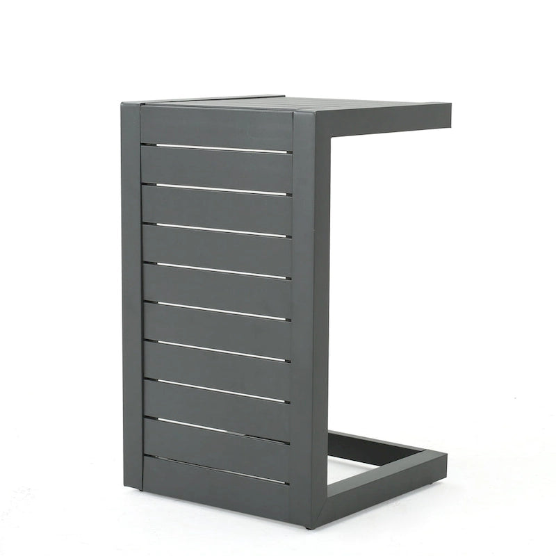 Table d'appoint d'extérieur en aluminium en C Cape Coral de Christopher Knight Home