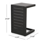 Table d'appoint d'extérieur en aluminium en C Cape Coral de Christopher Knight Home