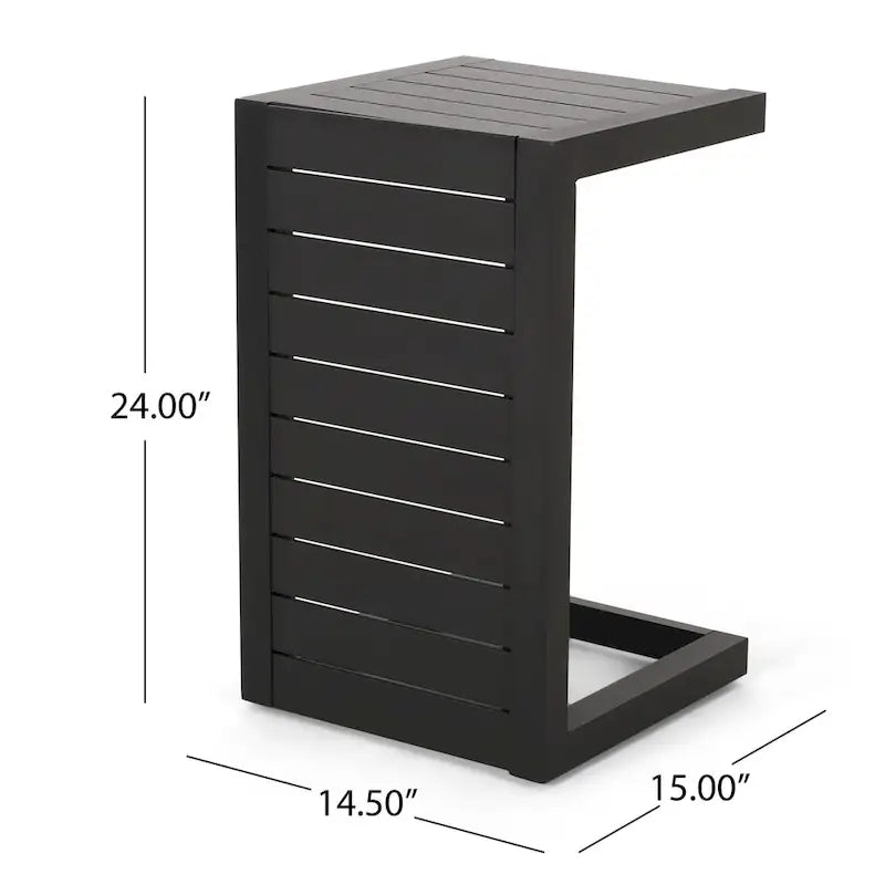 Table d'appoint d'extérieur en aluminium en C Cape Coral de Christopher Knight Home