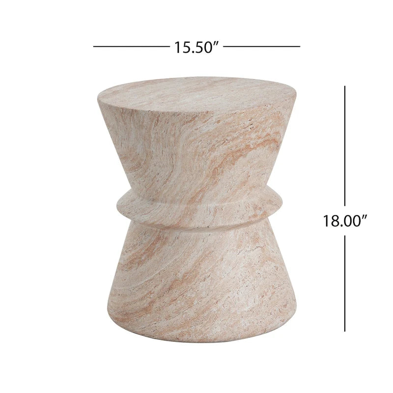 Table d'appoint d'extérieur légère en béton Aragon par Christopher Knight Home