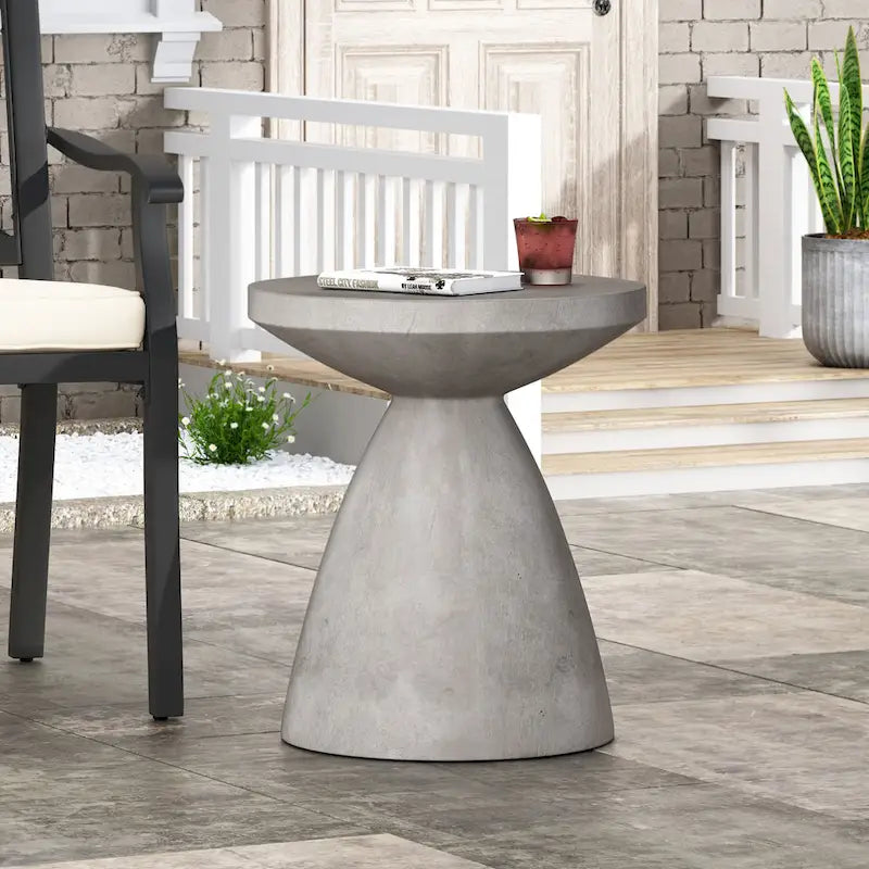 Bissell Outdoor Lightweight Concrete Side Table by Christopher Knight Home