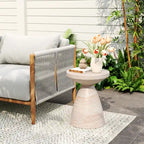 Table d'appoint d'extérieur en béton léger Bissell par Christopher Knight Home