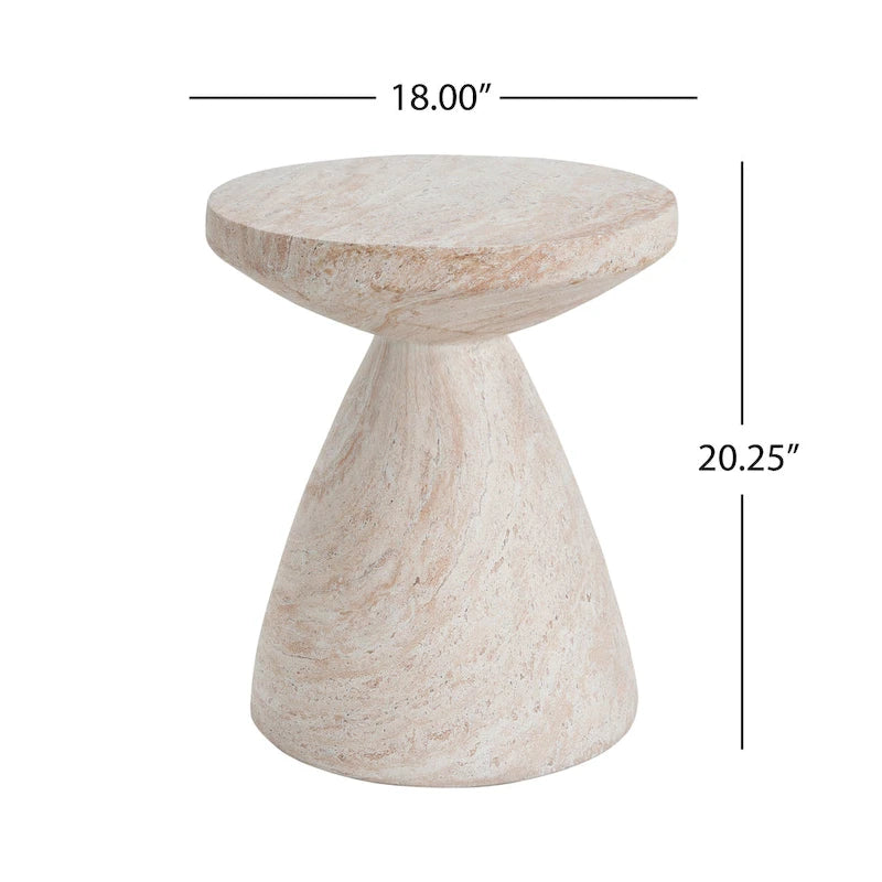 Table d'appoint d'extérieur en béton léger Bissell par Christopher Knight Home