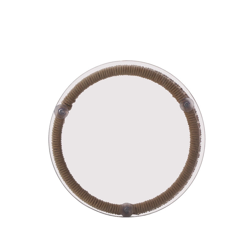 Table d'appoint en corde tressée moderne d'extérieur Moonstone avec plateau en verre trempé par Christopher Knight Home