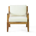Fauteuil de jardin Rossville en bois d'acacia avec coussins par Christopher Knight Home