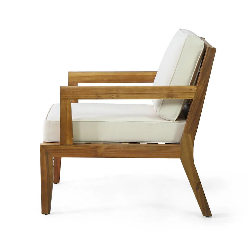 Fauteuil de jardin Rossville en bois d'acacia avec coussins par Christopher Knight Home