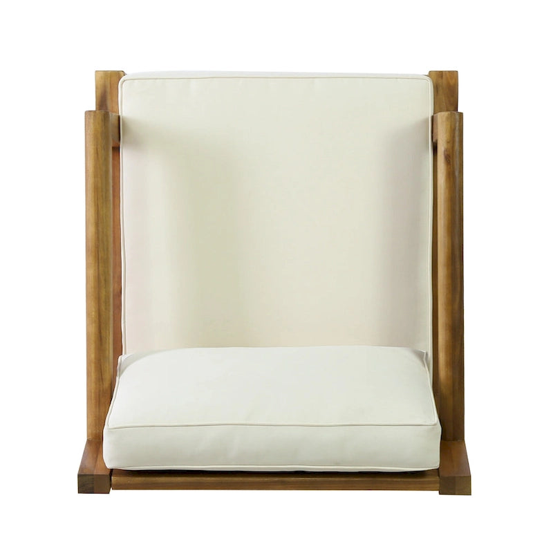 Fauteuil de jardin Rossville en bois d'acacia avec coussins par Christopher Knight Home