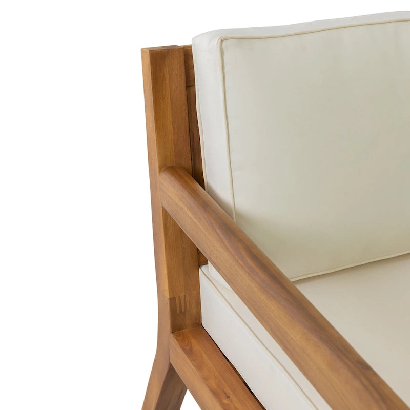 Fauteuil de jardin Rossville en bois d'acacia avec coussins par Christopher Knight Home