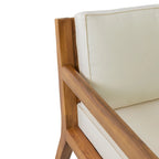 Fauteuil de jardin Rossville en bois d'acacia avec coussins par Christopher Knight Home