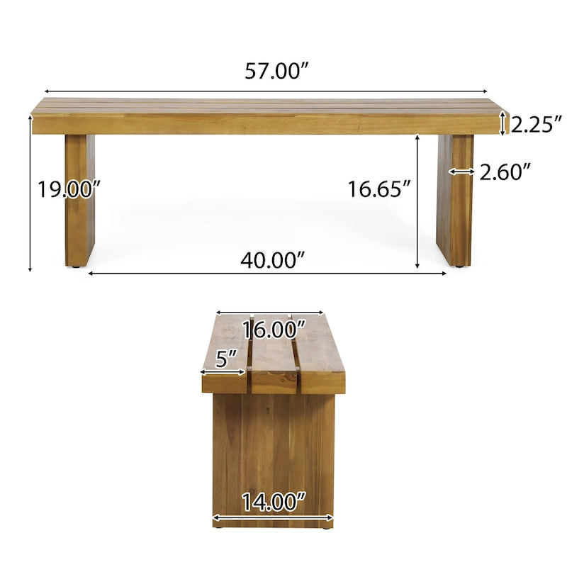 Banc d'extérieur Appling en bois d'acacia par Christopher Knight Home - N/A
