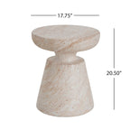 Table d'appoint Inez d'extérieur en béton léger par Christopher Knight Home