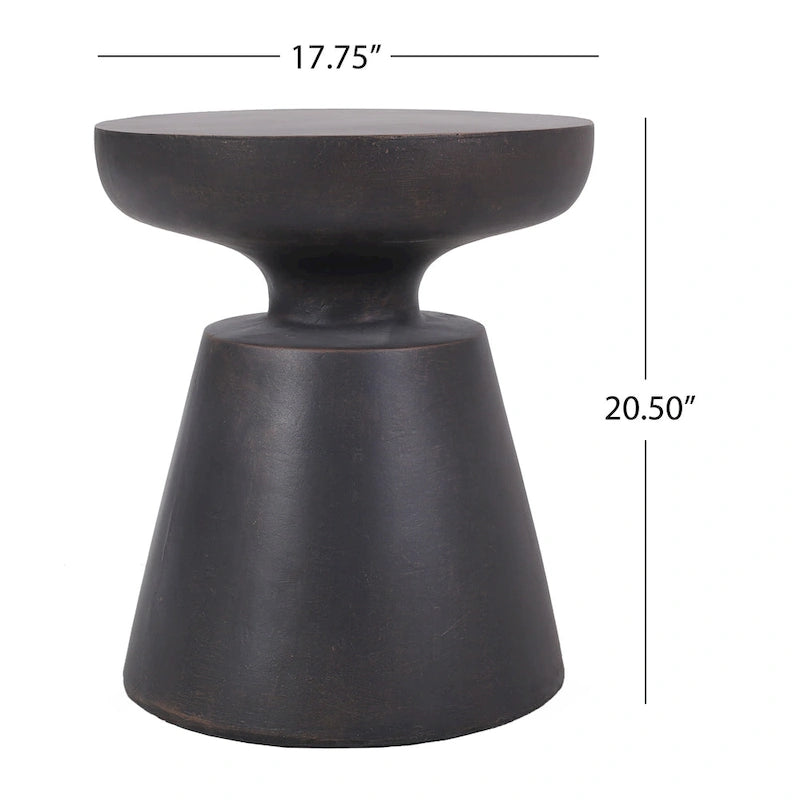 Table d'appoint Inez d'extérieur en béton léger par Christopher Knight Home