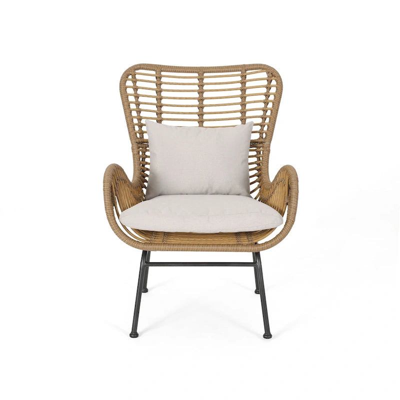 Fauteuils de jardin en osier Montana avec coussin (lot de 2) par Christopher Knight Home