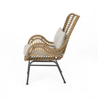 Fauteuils de jardin en osier Montana avec coussin (lot de 2) par Christopher Knight Home