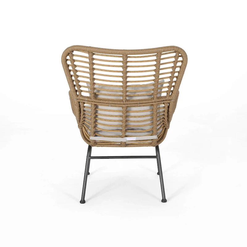 Fauteuils de jardin en osier Montana avec coussin (lot de 2) par Christopher Knight Home