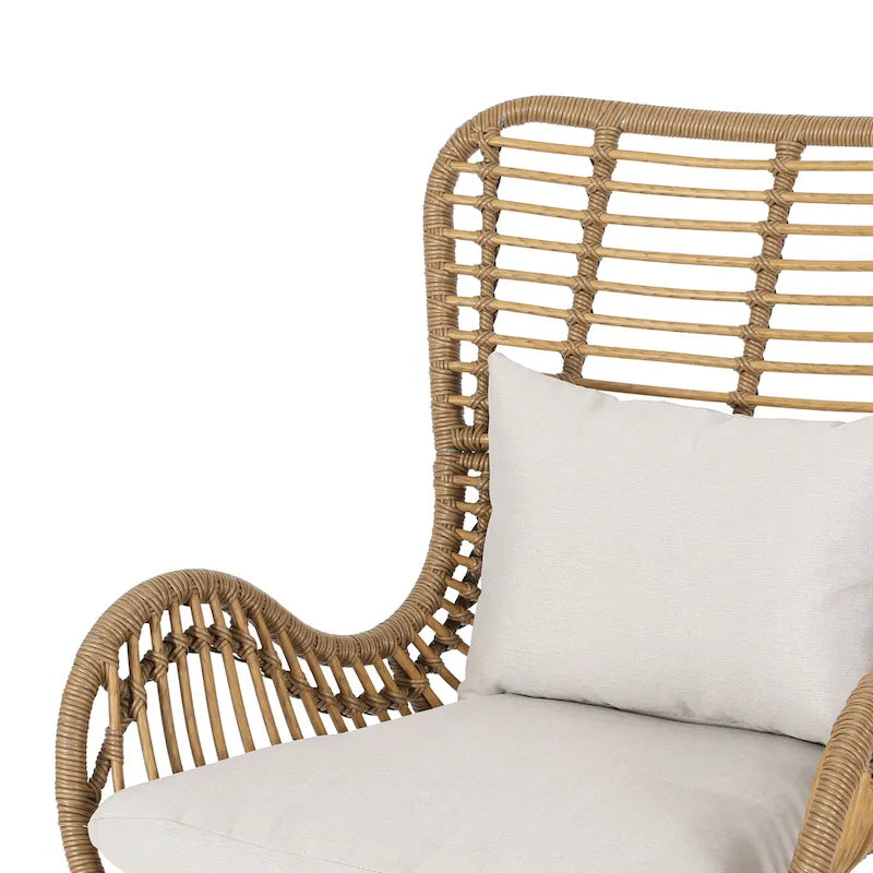 Fauteuils de jardin en osier Montana avec coussin (lot de 2) par Christopher Knight Home