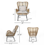 Fauteuils de jardin en osier Montana avec coussin (lot de 2) par Christopher Knight Home