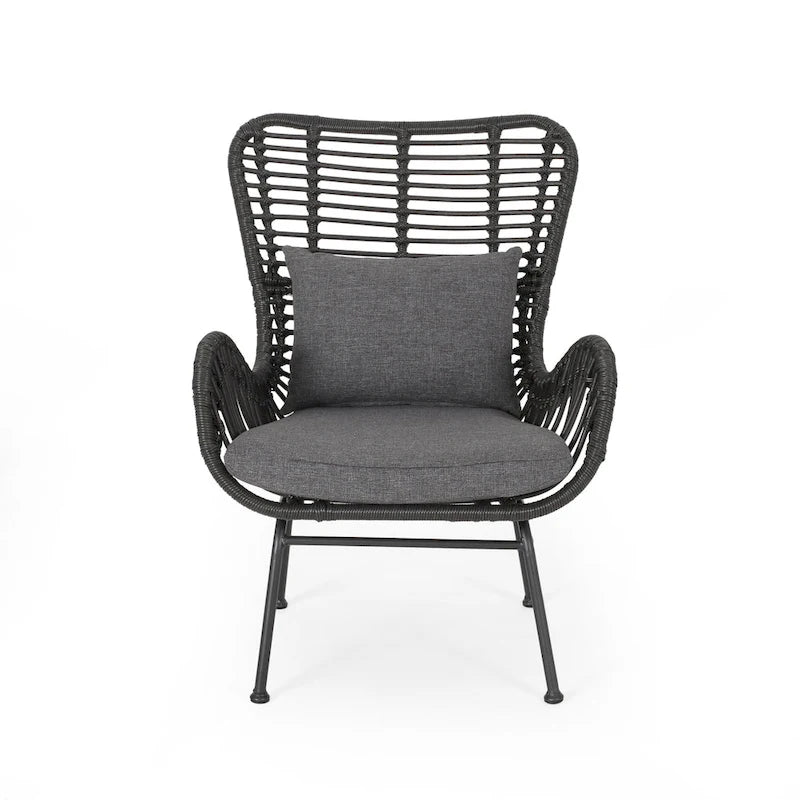 Fauteuils de jardin en osier Montana avec coussin (lot de 2) par Christopher Knight Home