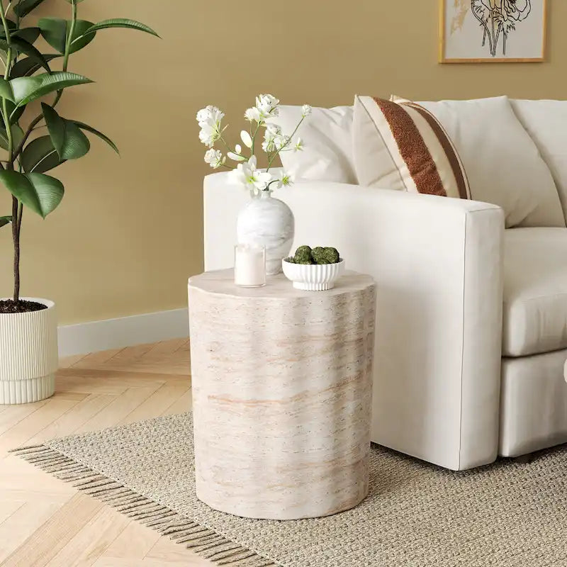 Table d'appoint d'extérieur légère en béton Cambio de Christopher Knight Home