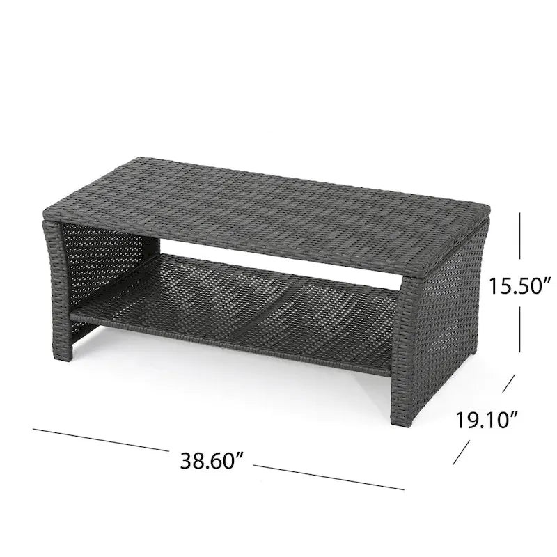 Table basse d'extérieur en osier St. Lucia de Christopher Knight Home